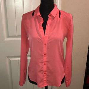 Pink button down blouse